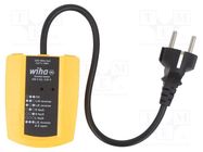 Tester: power socket; LED; 50Hz; 230VAC; Plug: EU WIHA