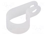 Fixing clamp; Cable P-clips; ØBundle : 14mm; W: 10mm; polyamide HELLERMANNTYTON