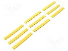 A kit of cable labels; Marking: A,B,C; 2.5mm; yellow; push-in Goobay