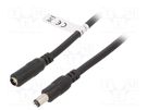 Cable; DC 5,5/2,1 plug,DC 5,5/2,1 socket; black; 3m; Shape: round Goobay