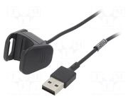 Cable: for smartwatch charging; 1m; 1A; black AKYGA