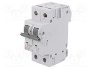 Circuit breaker; 230/400VAC; Inom: 16A; Poles: 2; Charact: B; 6kA ETI POLAM