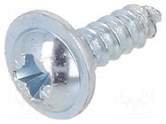 Screw; with flange; 2.9x9.5; Head: button; Pozidriv; PZ1; steel BOSSARD