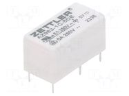 Relay: electromagnetic; SPDT; Ucoil: 5VDC; 6A; 6A/250VAC; 6A/30VDC ZETTLER