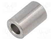 Spacer sleeve; 10mm; cylindrical; stainless steel; Out.diam: 6mm DREMEC