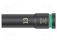 Socket; 6-angles,socket spanner,impact; HEX 13mm; 1/2"; long WERA