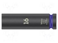 Socket; 6-angles,socket spanner,impact; HEX 16mm; 1/2"; long WERA