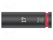 Socket; 6-angles,socket spanner,impact; HEX 17mm; 1/2"; long WERA