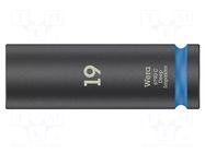 Socket; 6-angles,socket spanner,impact; HEX 19mm; 1/2"; long WERA