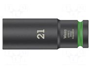 Socket; 6-angles,socket spanner,impact; HEX 21mm; 1/2"; long WERA