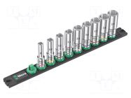 Wrench-set; 6-angles,socket spanner; 3/8"; 64mm; 9pcs. WERA