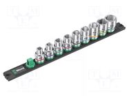 Wrench-set; 6-angles,inch,socket spanner; 1/2"; 37mm; 9pcs. WERA