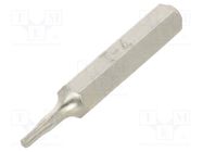 Screwdriver bit; Torx®; TX04; Overall len: 27mm; Kind: precision 