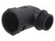90° angled connector; Thread: metric,outside; polyamide 6; LLPA PMA