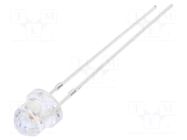 LED; pink; 4.85mm; 500÷750mcd; Front: Diamond; Pitch: 2.54mm; THT OPTOSUPPLY