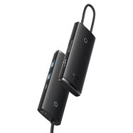 Baseus Lite Series multifunctional HUB USB Type C - 2 x USB 3.0 / USB Type C PD / HDMI 1,4 / SD / TF black (WKQX050101), Baseus
