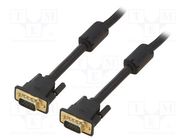Cable; D-Sub 15pin HD plug,both sides; black; 25m; Øcable: 8mm VENTION
