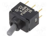 Switch: toggle; Pos: 2; DPDT; ON-ON; 0.1A/28VAC; 0.1A/28VDC; THT NKK SWITCHES