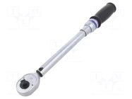 Wrench; torque; 10÷60Nm; 3/8"; with button KING TONY