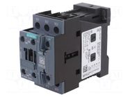 Contactor: 3-pole; NO x3; Auxiliary contacts: NO + NC; 24VDC; 17A SIEMENS