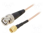 Cable; 0.61m; BNC male,SMA male; shielded; transparent; straight MUELLER ELECTRIC