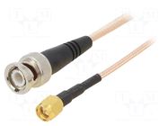 Cable; 0.91m; BNC male,SMA male; shielded; transparent; straight MUELLER ELECTRIC