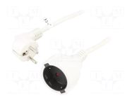 Extension lead; 3x1.5mm2; Sockets: 1; PVC; white; 2m; 10A Goobay