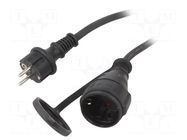 Extension lead; 3x1.5mm2; Sockets: 1; PVC; black; 10m; 10A Goobay