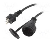 Extension lead; 3x1.5mm2; Sockets: 1; PVC; black; 25m; 10A Goobay