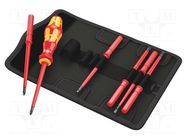 Kit: screwdrivers; insulated; 1kVAC; square,Phillips,slot; case WERA