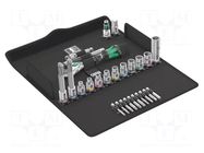 Wrench-set; socket spanner; Mounting: 3/8"; Application: bicycle WERA