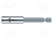 Holder; Overall len: 75mm; Mounting: 1/4" (C6,3mm),1/4" (F6,3mm) WERA