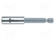 Holder; Overall len: 75mm; Mounting: 1/4" (C6,3mm),1/4" (F6,3mm) WERA