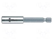 Holder; Overall len: 75mm; Mounting: 1/4" (C6,3mm),1/4" (F6,3mm) WERA