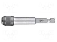 Holder; Overall len: 75mm; Mounting: 1/4" (C6,3mm),1/4" (F6,3mm) WERA