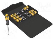 Kit: screwdrivers; Phillips,slot,Torx®; Kraftform Plus-900; case WERA