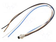 Connector: M5; socket; male; 707; 1A; 60V; PIN: 4; IP67; cables; 24AWG BINDER