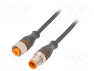 Connection lead; PIN: 4; 0.6m; plug; 230VAC; 4A; RST; -25÷80°C; IP67 LUMBERG AUTOMATION