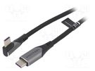 Cable; USB 2.0; USB C plug,USB C angled plug; 0.5m; black; 100W VENTION