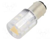 LED lamp; yellow; BA15D,T20; 230VDC; 230VAC; plastic; -20÷60°C CML INNOVATIVE TECHNOLOGIES