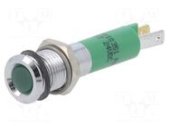 Indicator: LED; superflat; green; 24VDC; Ø8mm; IP40; metal,plastic CML INNOVATIVE TECHNOLOGIES