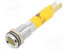 Indicator: LED; superflat; yellow; 24VDC; Ø8mm; IP40; metal,plastic CML INNOVATIVE TECHNOLOGIES