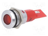 Indicator: LED; flat; red; 24VDC; 24VAC; Ø16mm; IP67; metal,plastic CML INNOVATIVE TECHNOLOGIES