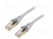 Patch cord; S/FTP; 6a; OFC; PVC; grey; 1.5m; RJ45 plug,both sides VENTION