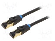 Patch cord; S/FTP; Cat 8; OFC; PVC; black; 10m; Plating: gold-plated VENTION
