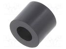 Spacer sleeve; cylindrical; polystyrene; L: 6mm; Øout: 7mm; black FIX&FASTEN