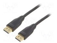 Cable; DisplayPort plug,both sides; PVC; DisplayPort 1.4; black VENTION