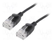 Patch cord; U/UTP; 6a; OFC; PVC; black; 0.5m; RJ45 plug,both sides VENTION
