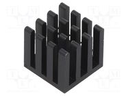 Heatsink: extruded; grilled; black; L: 15mm; W: 15mm; H: 14mm FISCHER ELEKTRONIK