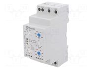 Voltage monitoring relay; for DIN rail mounting; DPDT; 0.5÷60s FINDER